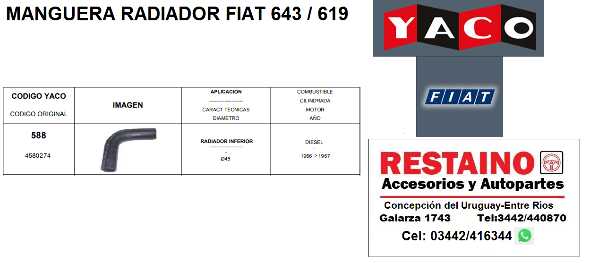 Manguera Radiador Fiat 643-619