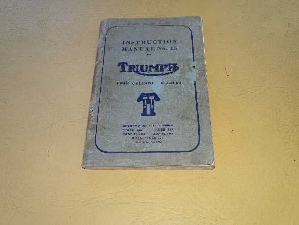 Triumph Speed Six - Tiger - Thunderbird 1959: Libro Instrucciones