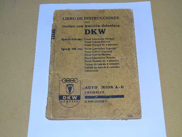 Dkw 1939: Libro Instrucciones Original