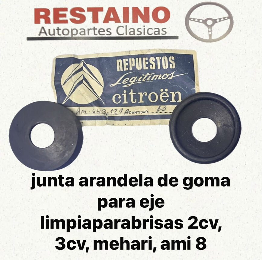 Junta Arandela Goma Para Eje Limpiaparabrisas Citroen 2cv, 3cv, Mehari Y Ami8
