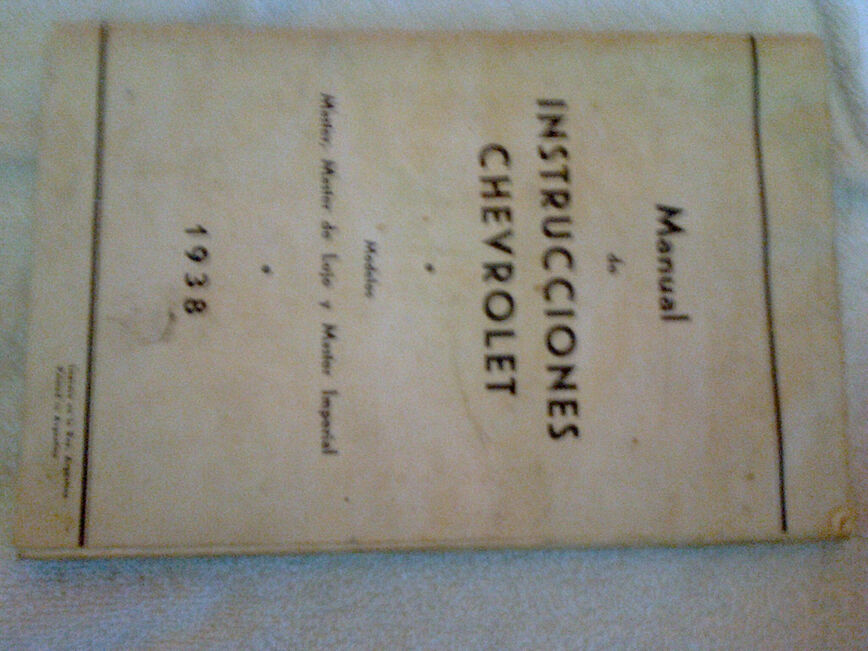 Manual Instrucciones Chevrolet 1938